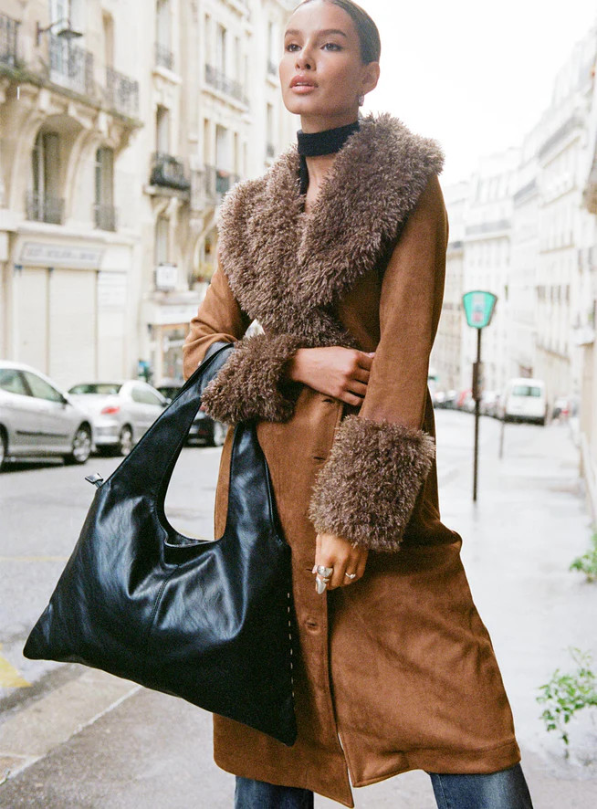 After Party Shearling Jacket Brown | Princess Polly US