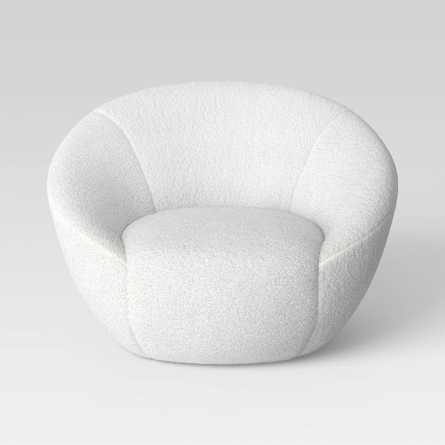 Round Swivel Chair Cream Sherpa - Room Essentials™ | Target