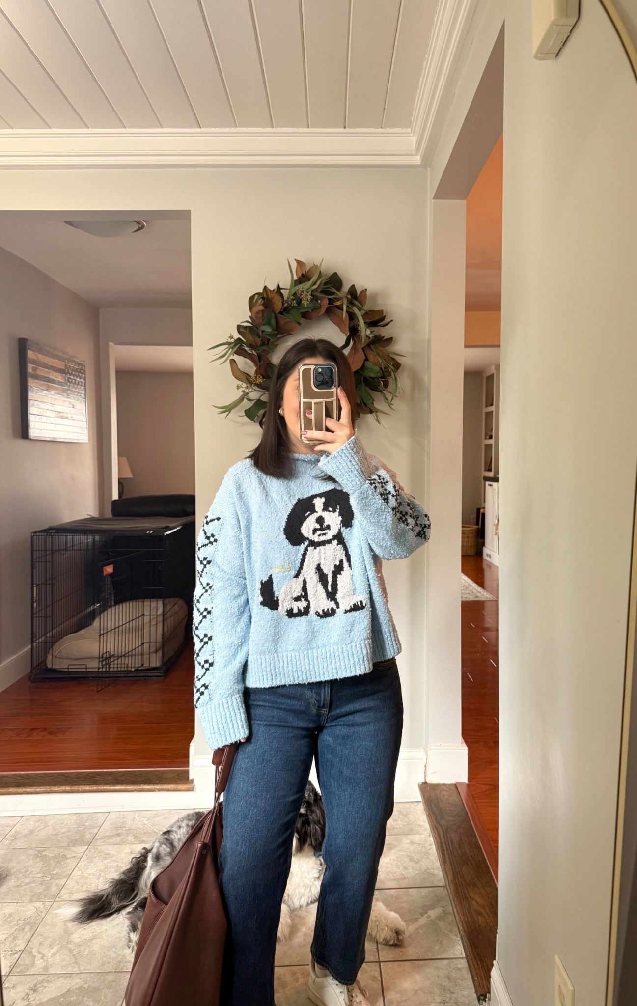 Such a fun spring sweater & it looks just like my Moosey 🤭 size xs sweater, 26 short jeans.

For reference I am:
5ft, 120lbs, 26” waist

Spring sweaters, spring outfits, dog sweater, doodle, cropped jeans, denim, petite jeans, casual outfits, mom outfits, mom style

#LTKSeasonal #LTKSaleAlert #LTKPetite
