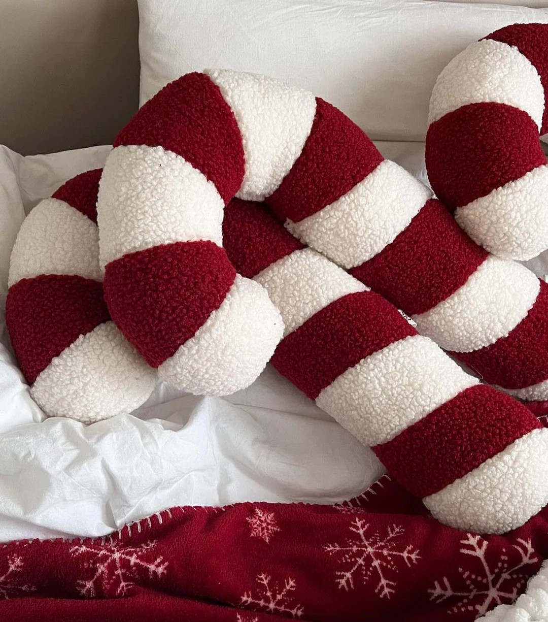 Patchwork Pillow “red Lollipop”, Home Decor Cushion, Cozy Home Decor, Christmas Cushion, Chri... | Etsy (US)