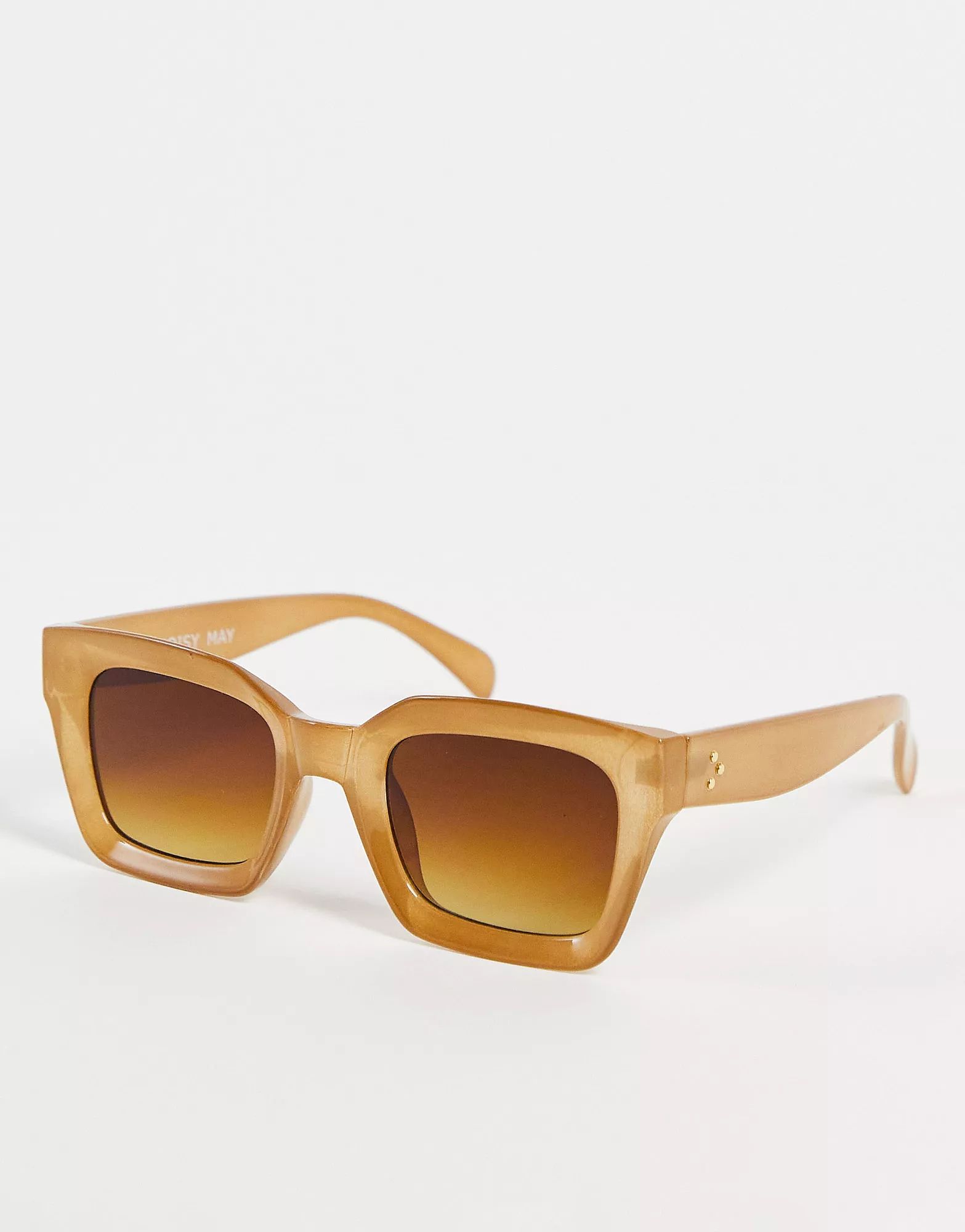 Noisy May oversized square sunglasses in brown | ASOS (Global)