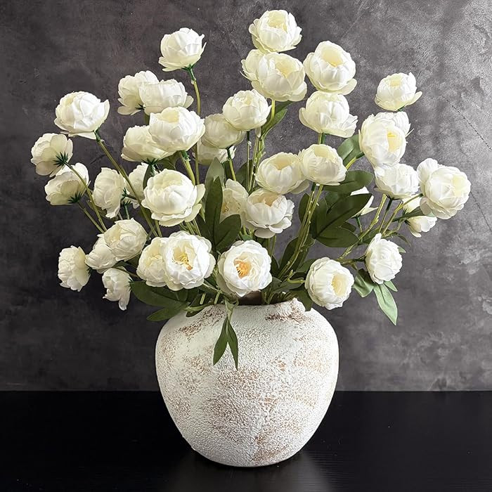 6 Pack 30-inch Long Stem Silk Peonies Artificial Flowers, 42 Realistic Faux Peony Heads for Vase ... | Amazon (US)