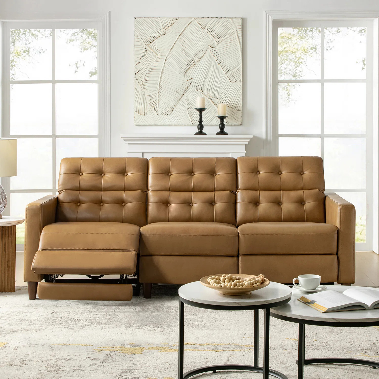 Gurdarshan Leather Dual-Motor Power Reclining Sofa | Wayfair North America