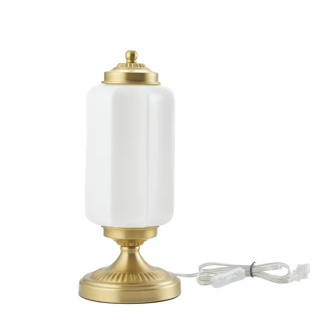 My Texas House 15" Brass Glass Shade Table Lamp | Walmart (US)