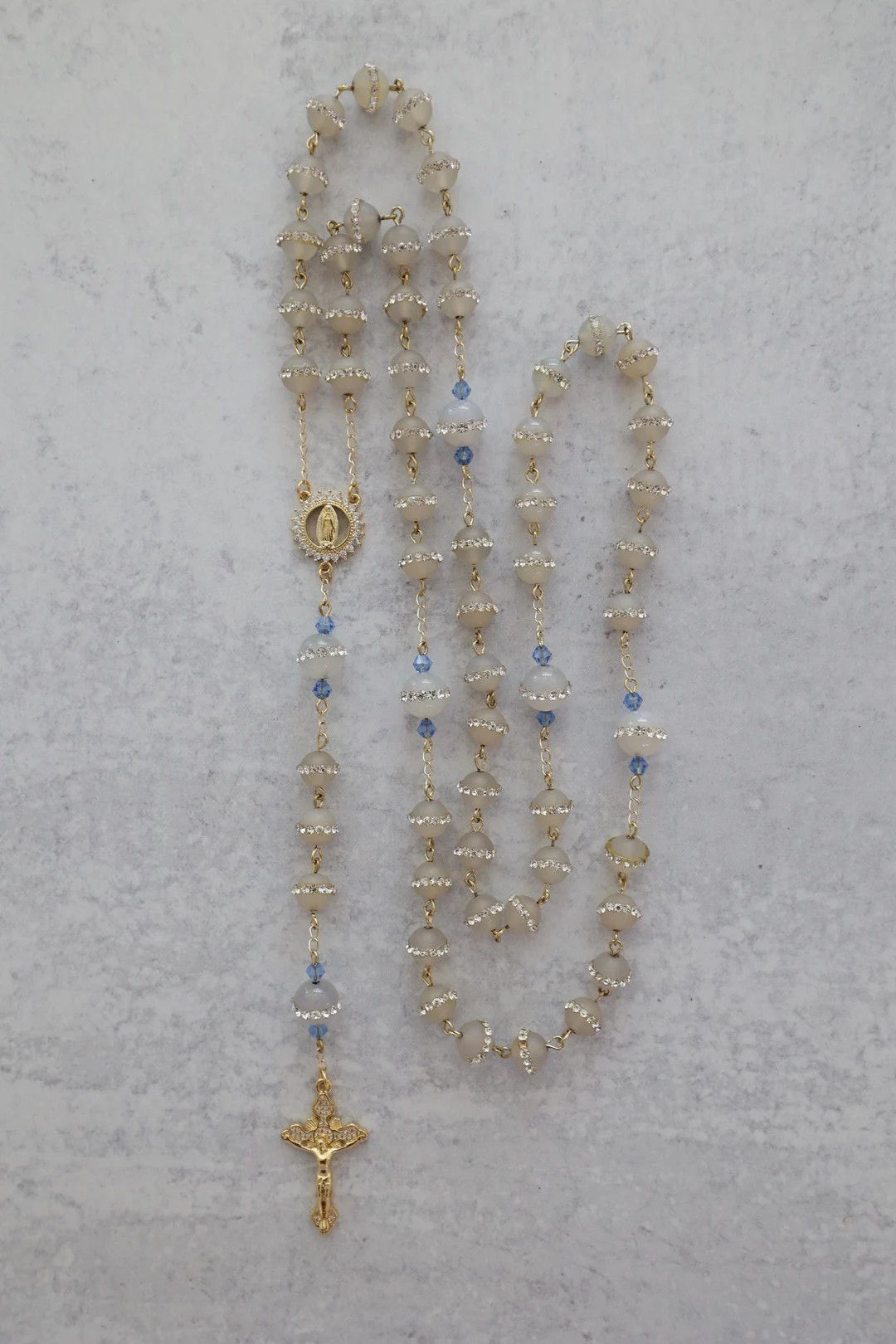 Something Blue Wedding Rosary | Gift for Bride | 14K Gold Filled with Crystal Beads | Catholic We... | Etsy (US)