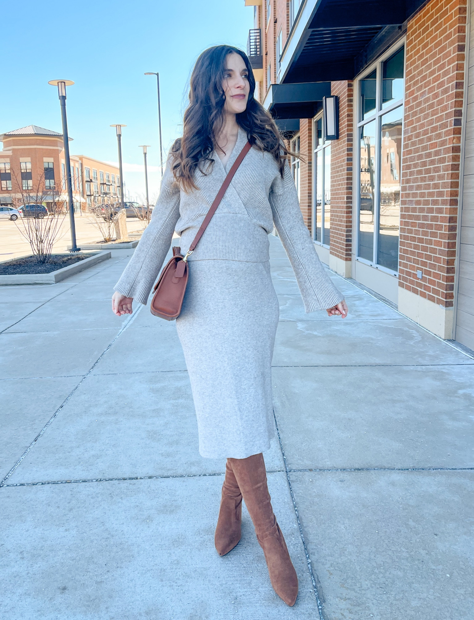 Comfy knit sweater & skirt. Pieces fit tts. Also I’m 27 weeks pregnant & they still fit! Over the knee boots from Amazon. Boots areInexpensive, chic, and comfortable. I’ve had them for years. Boots fit tts. 

#LTKshoecrush #LTKbump #LTKSeasonal