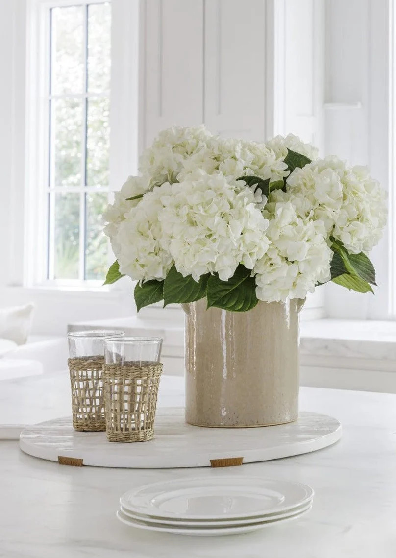 Real Touch Hydrangea in Talc White  - 18" | Afloral