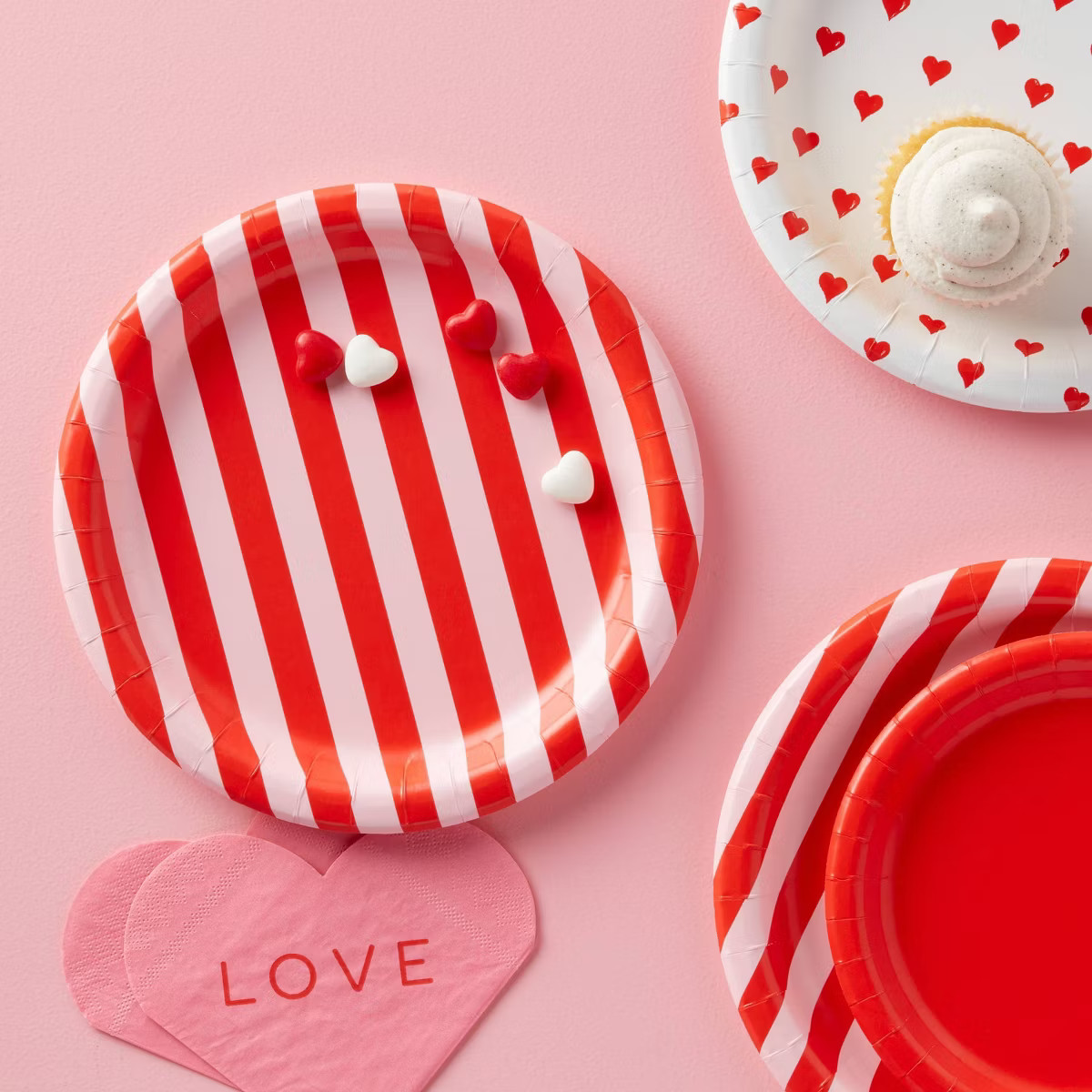 Valentine's Day 10ct Striped Dinner Plate - Spritz™ | Target