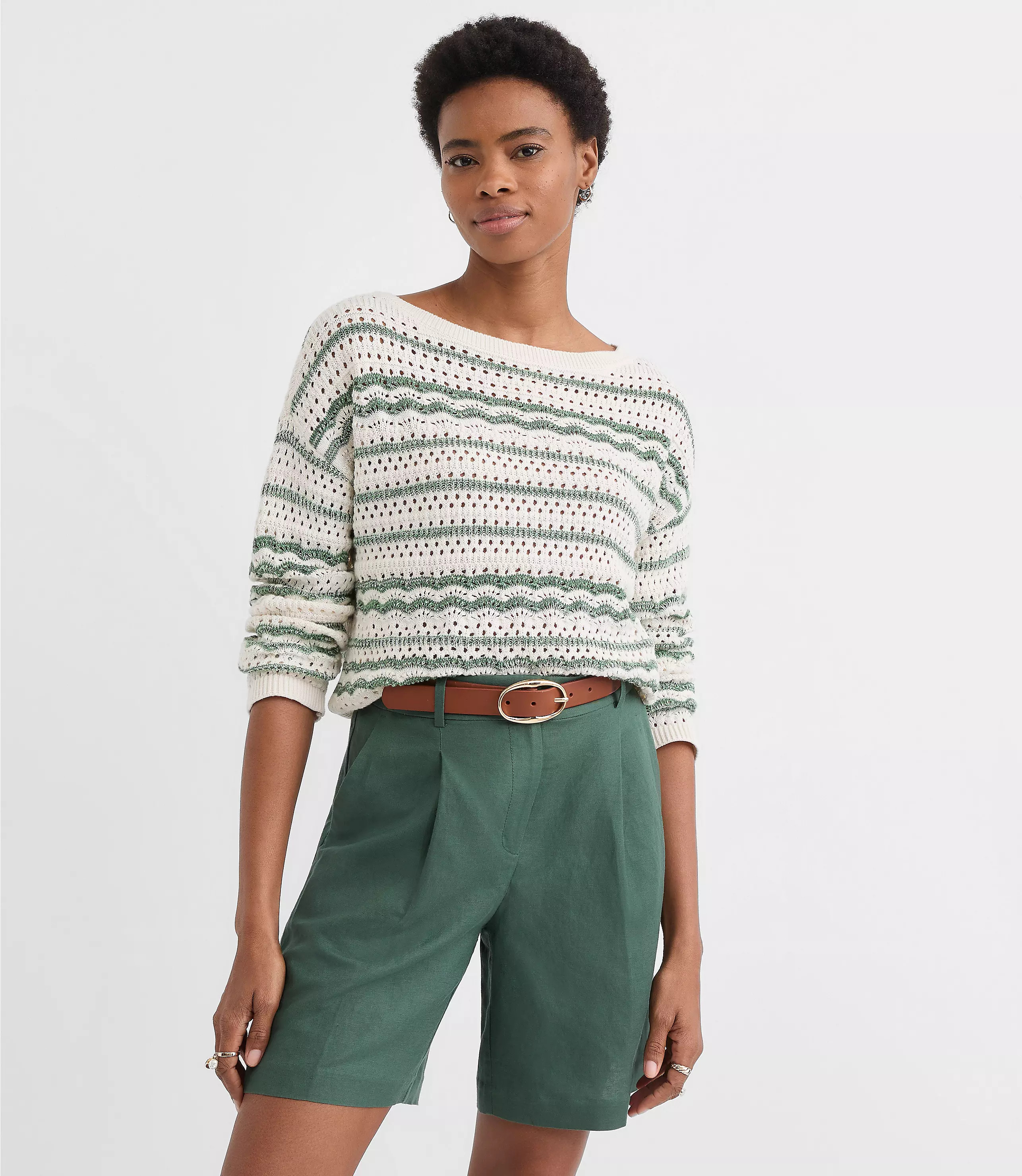Stitchy Boatneck Sweater | LOFT