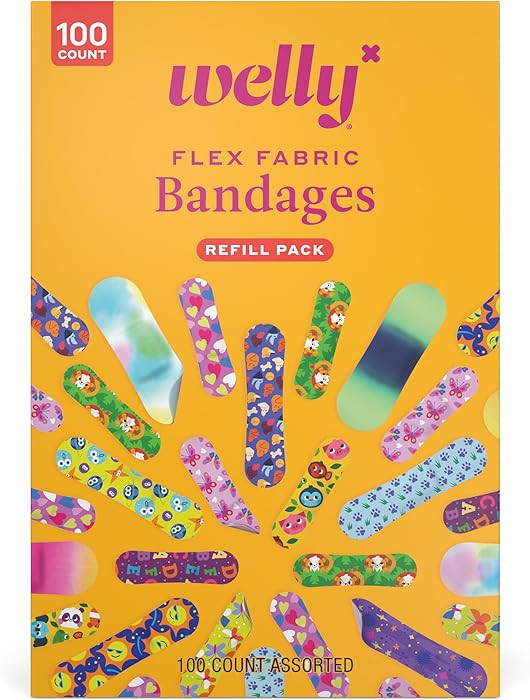 Welly Bravery Badge Value Pack | Adhesive Flexible Fabric Bandages | Assorted Shapes and Patterns... | Amazon (US)