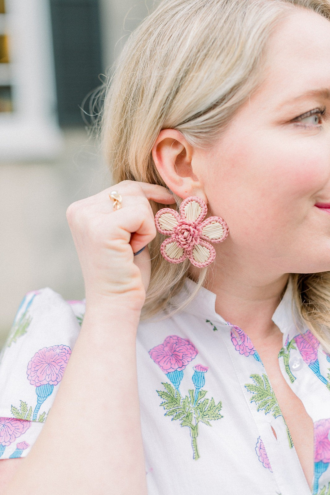 Periwinkle Flower Earrings | Light Pink | Victoria Dunn 