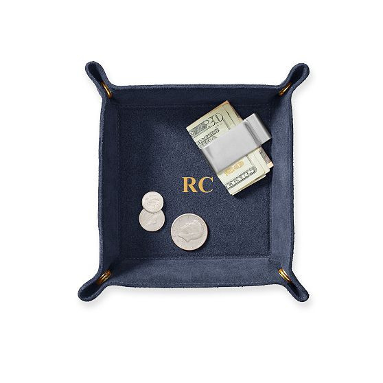 Classic Suede Catchall, Navy | Mark and Graham