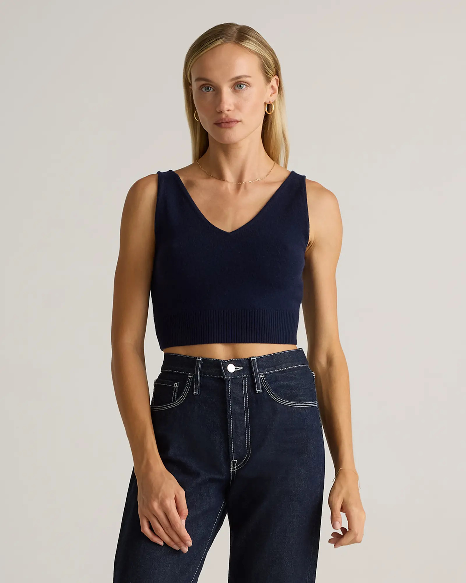 Mongolian Cashmere Cropped Tank | Quince