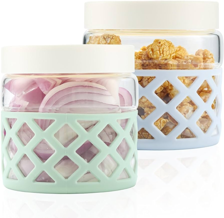 Overnight Oats Containers With Lids 2Pack Meal Prep 3Cup Glass Containers Salad Jars With Lids 70... | Amazon (US)