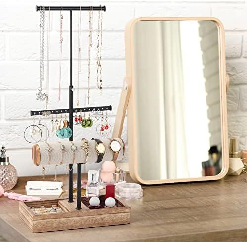 Jewelry Organizer Stand Necklace Holder - MXARLTR Jewelry Holder Display Earring Bracelet Holder Woo | Amazon (US)