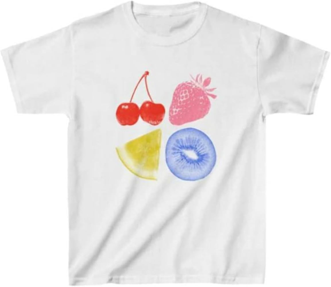 Baby Tees Y2k Shirt 90s Outfit Woman 2000s Fashion Graphic Tees Y2k Cute Shirts Vintage Clothes | Amazon (US)