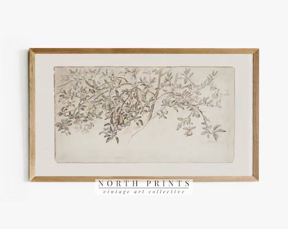 Samsung Frame TV Art  Vintage Country Apple Tree Sketch - Etsy | Etsy (US)