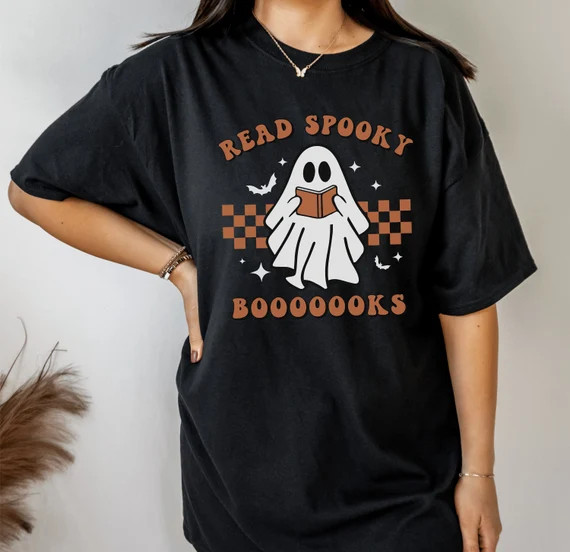 Read Spooky Books Shirt Bookish Shirt Reading Shirt Bookish - Etsy | Etsy (US)