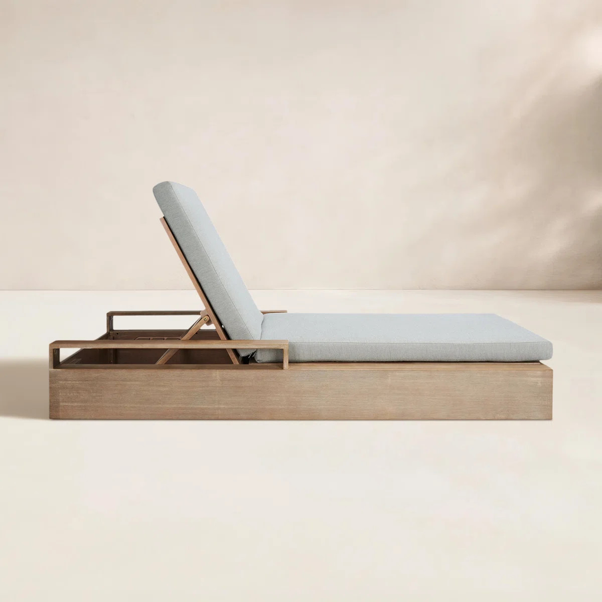 Azul Solid Eucalyptus Wood Outdoor Chaise Lounge with Cushion | Wayfair North America