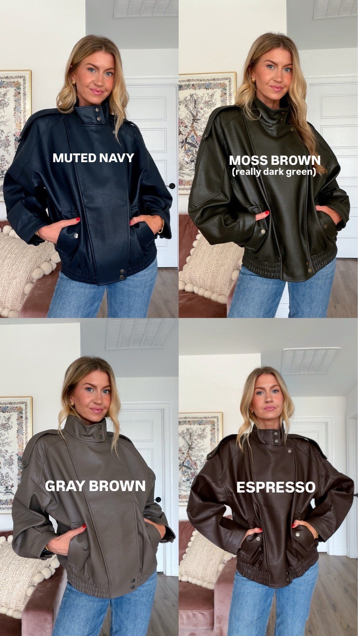 My newest picky girl pick- the most perfect oversized faux leather bomber for fall. These are my favorite shades. AND it’s 20% off

Runs oversized, wearing a M

#LTKfallfashion

#LTKSeasonal #LTKootd #LTKgrwm