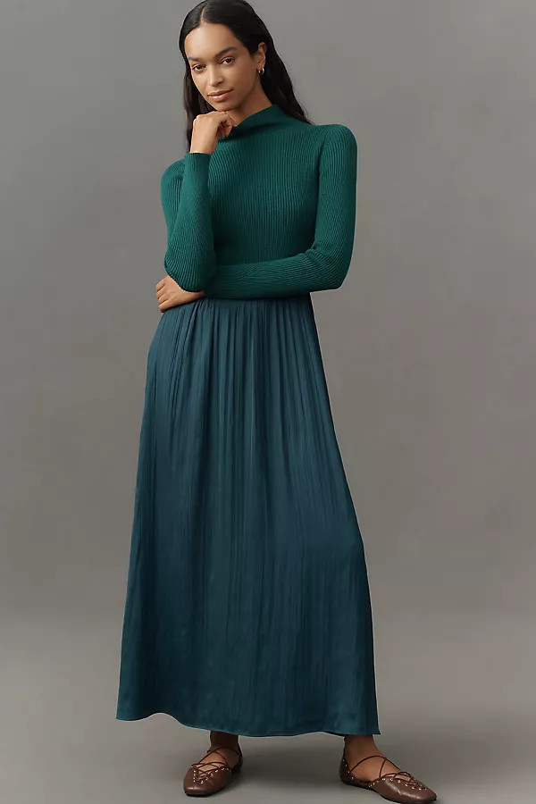 The Thea Long-Sleeve Twofer Maxi Dress | Anthropologie (US)