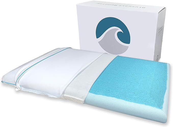 Bluewave Bedding Ultra Slim CarbonBlue Max Cool Gel Memory Foam Pillow for Stomach and Back Sleep... | Amazon (US)