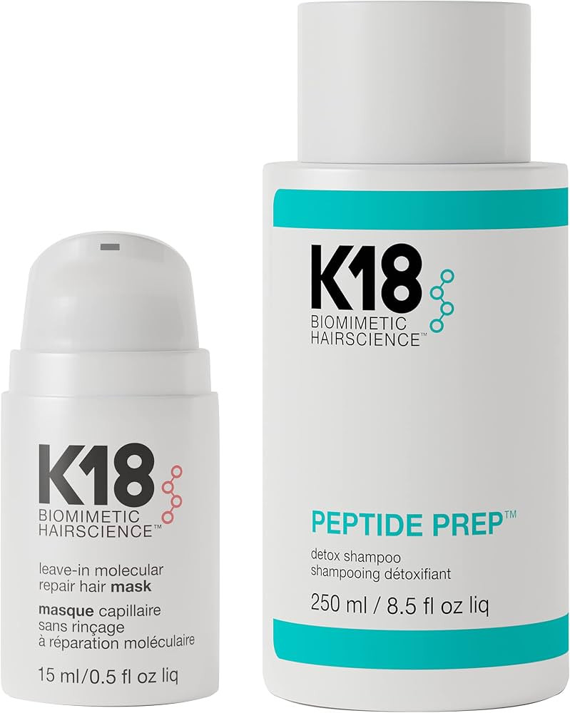 K18 Kit de reparación del cabello - Mascarilla capilar (0.5 fl oz) y champú desintoxicante (8.5... | Amazon (US)