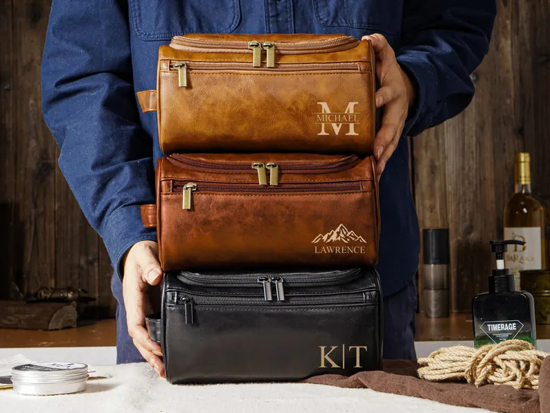 Personalized Toiletry Bag, Dopp Kit,Groomsmen Gifts,Anniversary Gift for Him,Groomsmen or Him-Las... | Etsy (US)