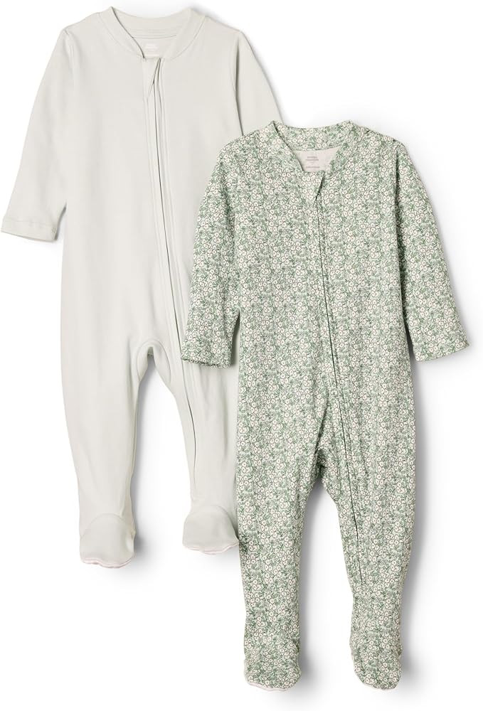 Amazon Essentials x Sofia Grainge Unisex Babies' Cotton Footed Sleep and Play Bodysuit, Pack of 2 | Amazon (US)