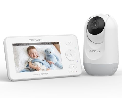 Momcozy Video Baby Monitor, 4.3" HD Baby Monitor with Camera and Audio Split Screen, No WiFi, IR Night Vision Long Battery Life 2-Way Audio VOX Pan/Tilt Zoom Lullabies Temperature Sensor Easy Setup | Amazon (US)