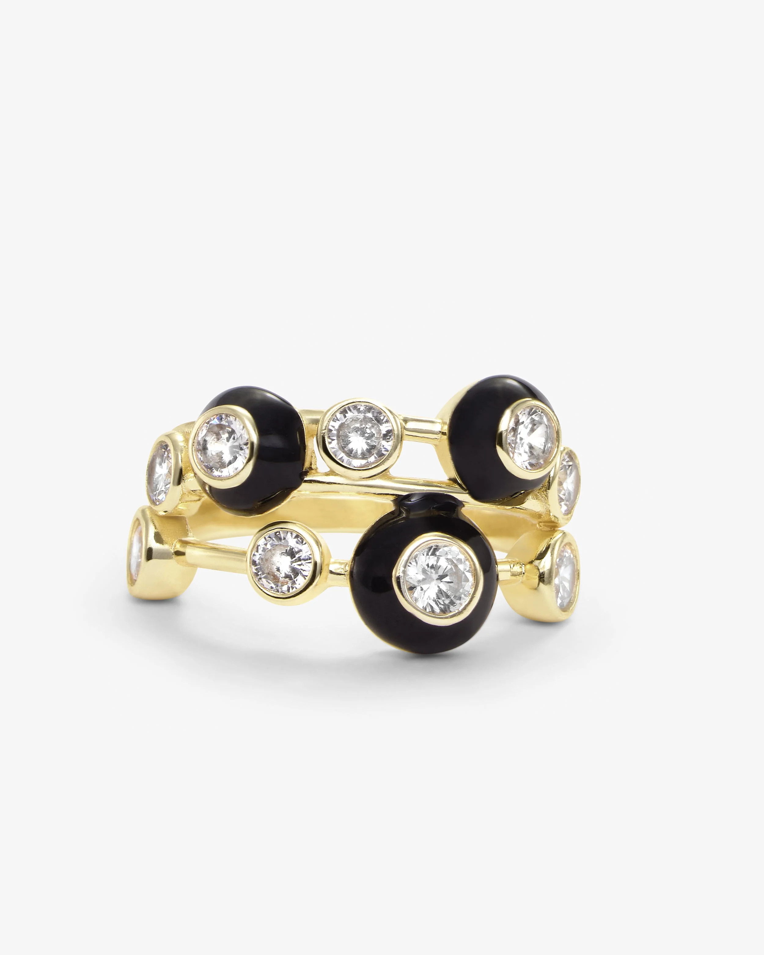 Cloud 9 Black Ring - Gold | Melinda Maria Jewelry