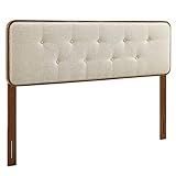 Modway Collins Tufted Fabric and Wood Full Headboard in Walnut Beige | Amazon (US)