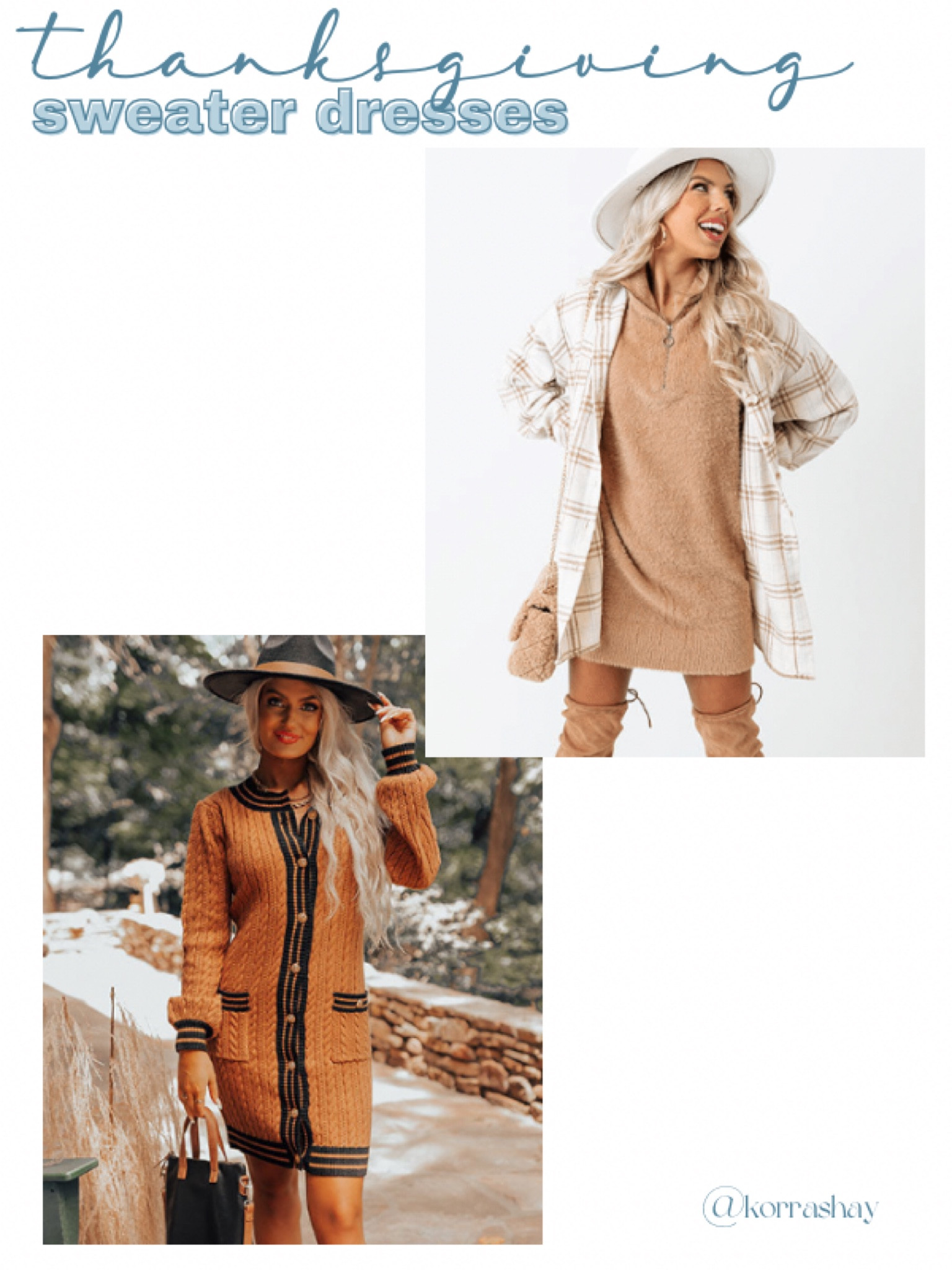 Thanksgiving sweater dresses! Cute thanksgiving dress ideas!

#LTKstyletip #LTKHoliday #LTKSeasonal