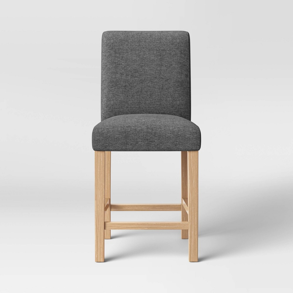 Graham Upholstered Parsons Counter Height Barstool Dark Gray - Threshold | Target