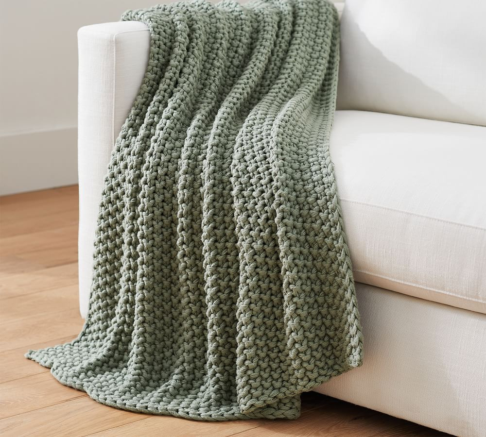 Bayside Seed Stitch Throw | Pottery Barn (US)