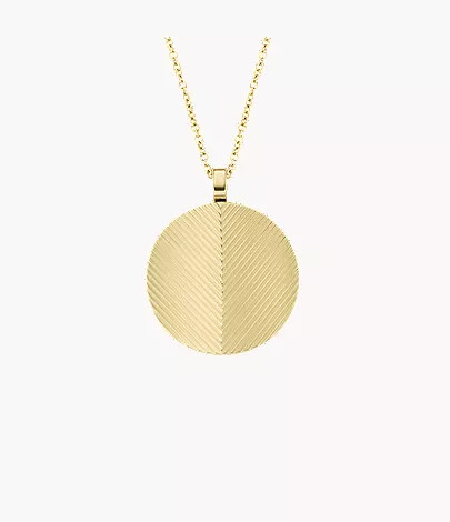 Harlow Linear Texture Gold-Tone Stainless Steel Chain Necklace | Fossil (US)