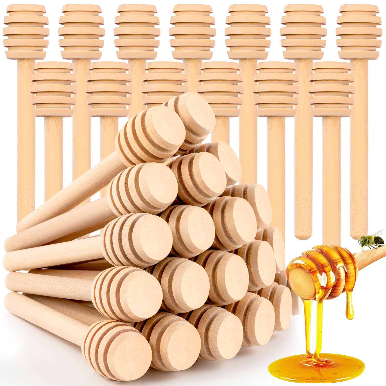 25Pcs Honey Dipper Sticks, Wooden Honey Dipper, 3 Inch Mini Honeycomb Stick, Honey Stirrer Stick ... | Amazon (US)
