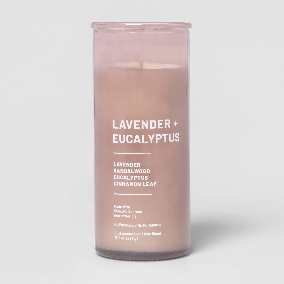 Tinted Glass Lavender + Eucalyptus Jar Candle Light Pink 10.5oz - Threshold™ | Target