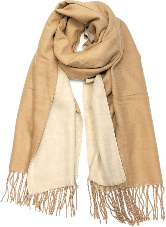 Wrapables Soft Cashmere Feeling Wool Blend Scarf, Large Two-Tone Winter Scarf Wrap Shawl | Amazon (US)