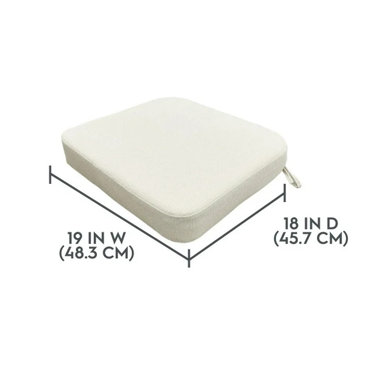 Better Homes & Gardens 19" x 18" Premium Beige Outdoor Seat Cushion | Walmart (US)