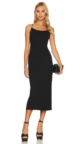 x REVOLVE Ruthie Midi Dress in Black | Revolve Clothing (Global)