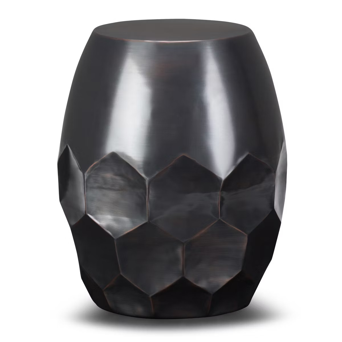 Cristy Metal Accent Table Antique Silver - WyndenHall: Handcrafted, Drum-Shaped, No Assembly, Mod... | Target