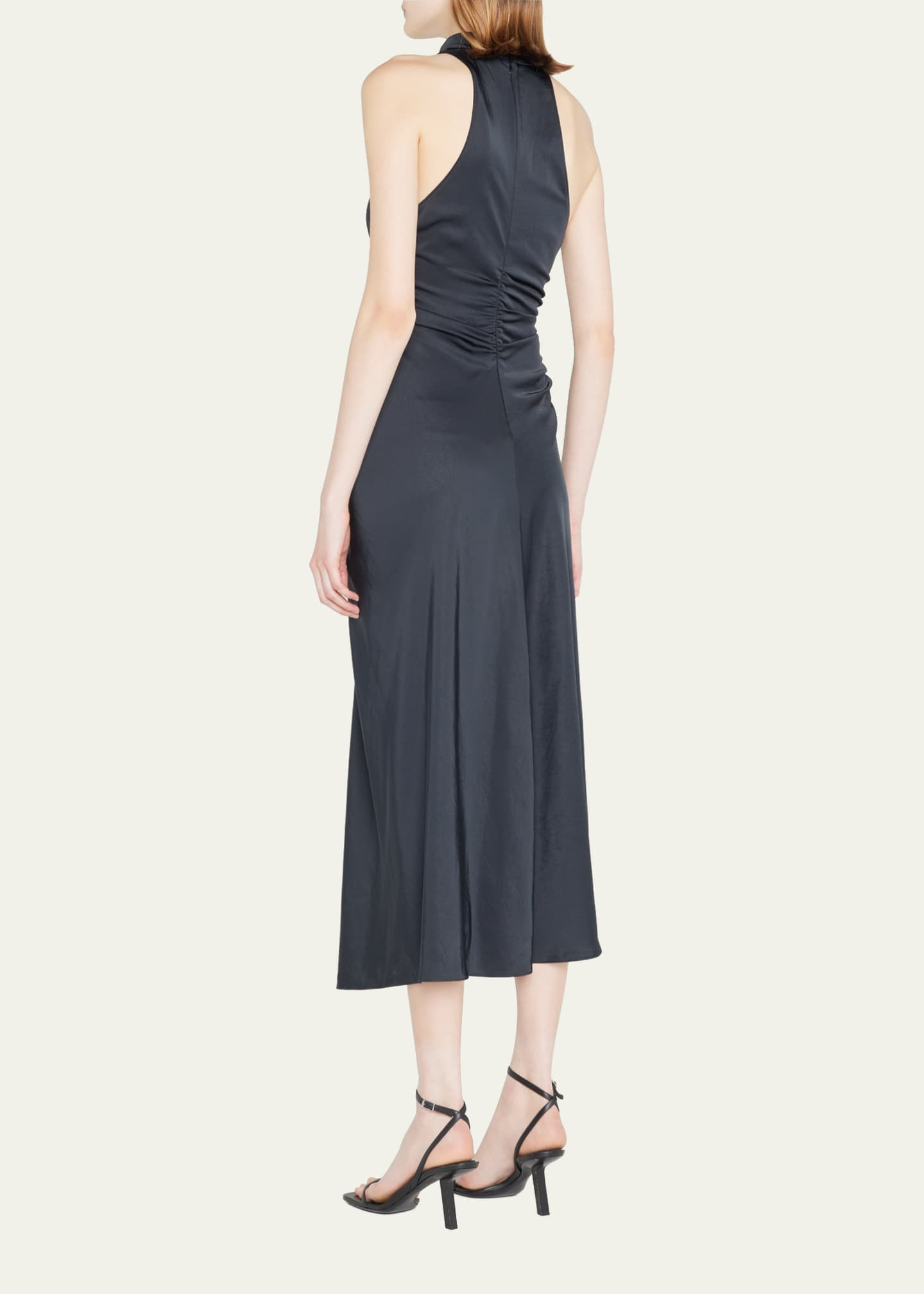 Inez Draped High-Neck Midi Dress | Bergdorf Goodman