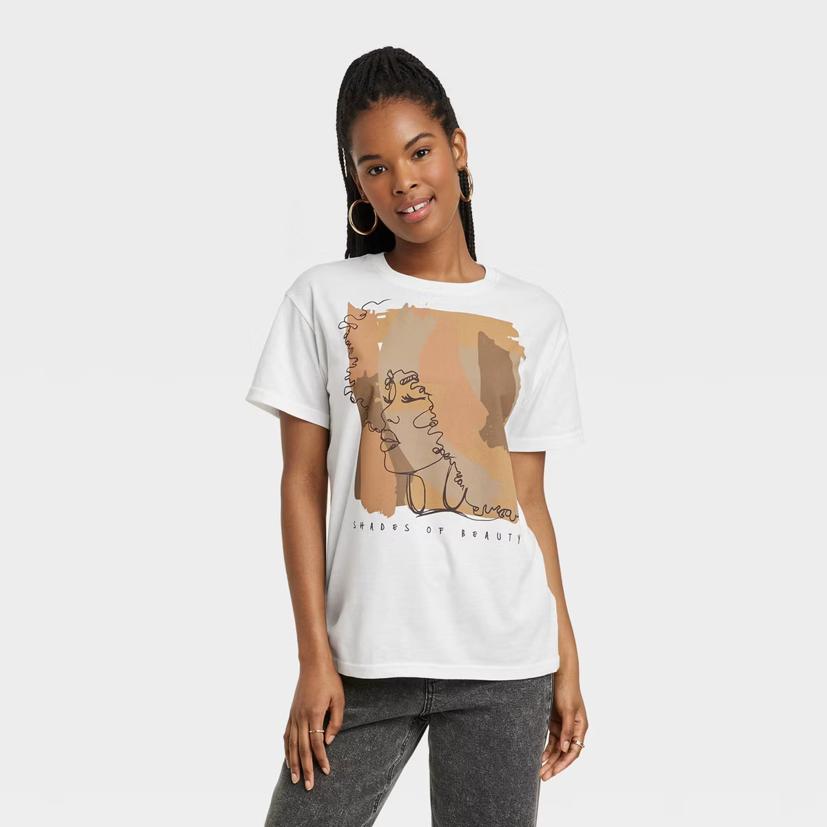 Women's Shades of Beauty Short Sleeve Graphic T-Shirt - Cream | Target
