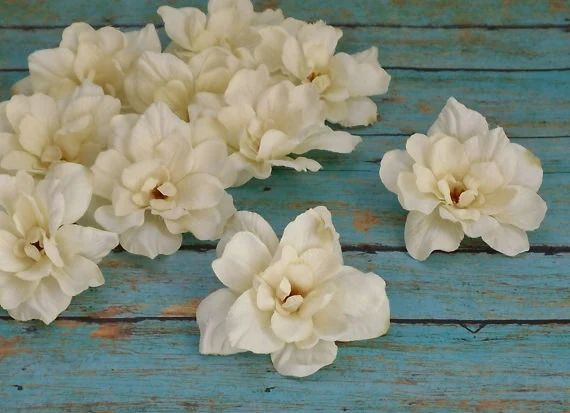 10 Cream Artificial Delphinium Blossoms  Silk Flowers | Etsy | Etsy (US)