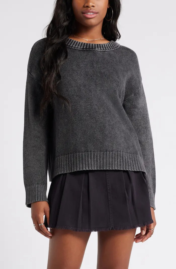 BP. Acid Wash Oversize Cotton Sweater | Nordstrom | Nordstrom