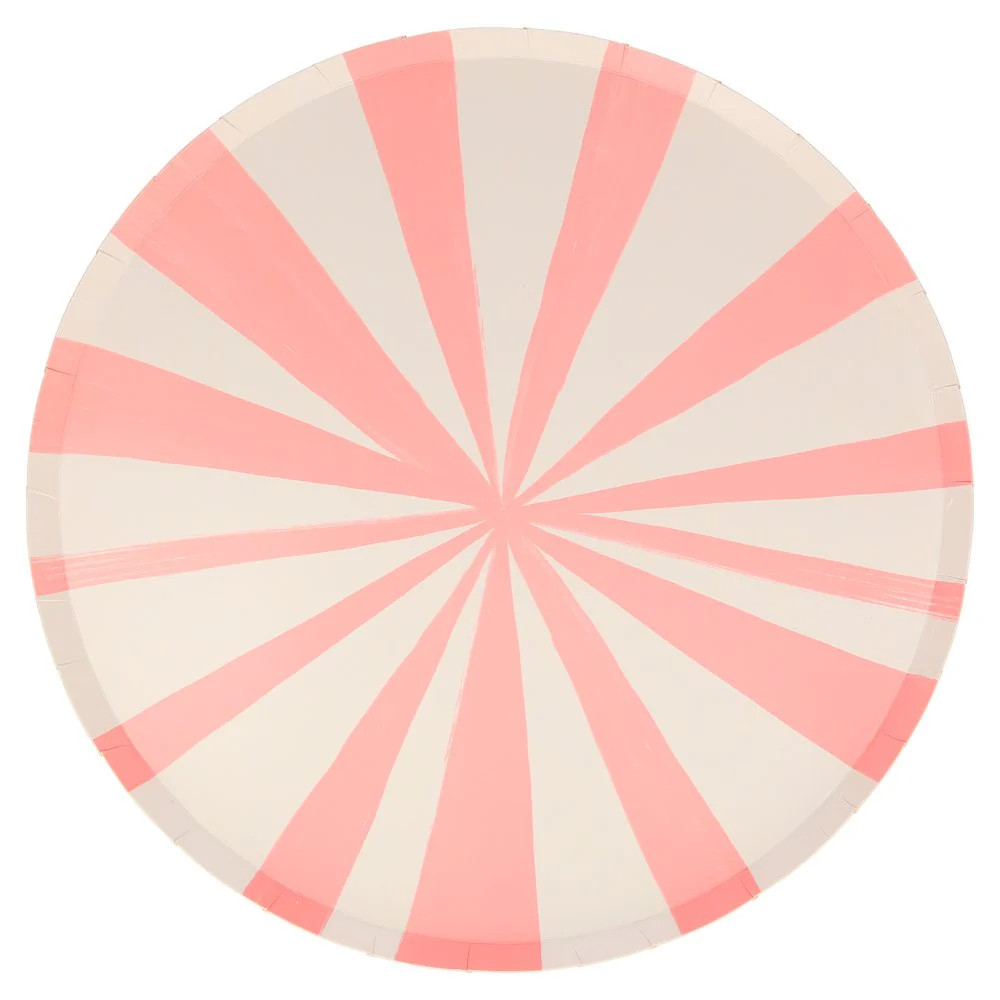 Pink Stripe Dinner Plates | Ellie and Piper
