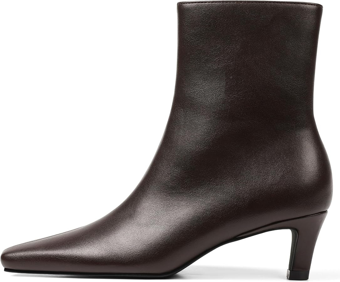 Mattiventon Fall Boots for Women Square Toe Kitten Heels Faux Suede Short Low Heel Dressy Ankle B... | Amazon (US)