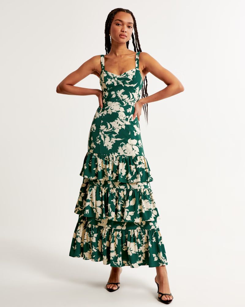 Ruffle Tiered Maxi Dress | Abercrombie & Fitch (US)