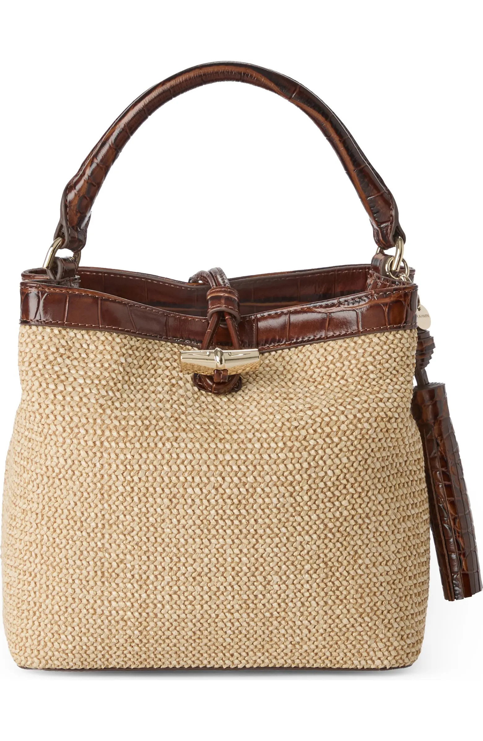 Mini Amelia Embossed Leather Top Handle Bucket Bag | Nordstrom